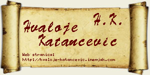 Hvaloje Katančević vizit kartica